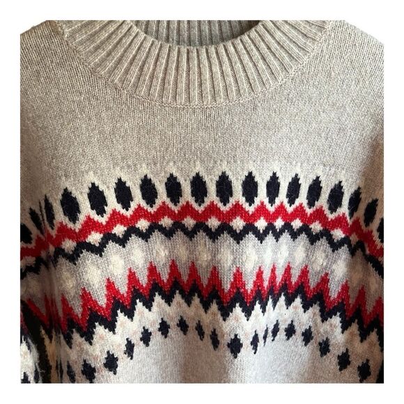 H&M Fair Isle Oversized Sweater in Gray Red Navy XS - Picture 3 of 3